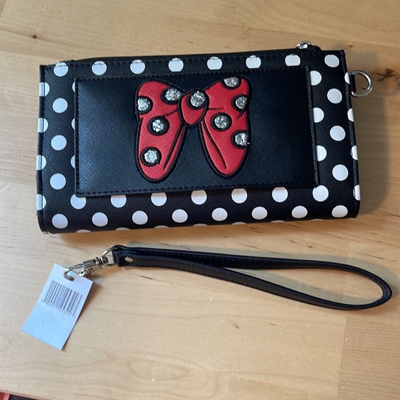 Disney Minnie Mouse Polka dot bow clutch wallet - Picture 3 of 11